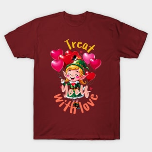 Cute Elves Costume For Kids Motivational Positive Love Words T-Shirt